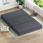 STARRY EUCALYPT Folding Mattress 3-Fold Foldable Foam Double Linen Grey