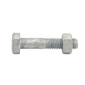 Zenith M8 x 40mm Hot Dipped Galvanised Hex Head Bolt And Nut - Each