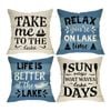 Catzon 4 Pcs Summer Decorative Throw Pillow Covers for Bedroom Living Room 50X50cm