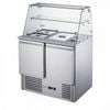 FED-X Two Door Salad Prep Fridge with Square Glass Top 