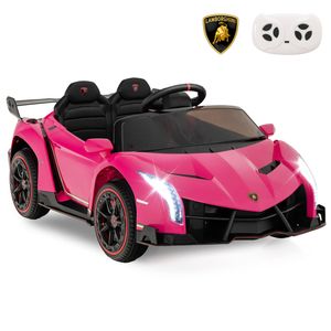 Costway Kids Ride On Car Lamborghini Licensed Electric Vehicle Pink