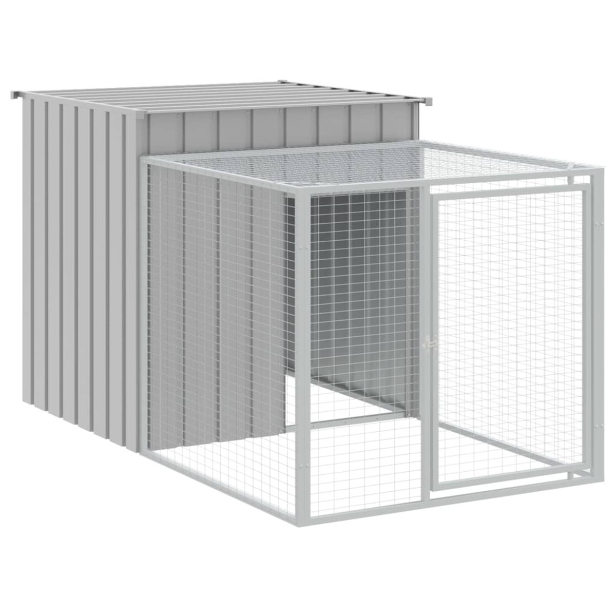 Andala Pets Chicken Cage with Run Light Grey 110x201x110 cm Galvanised