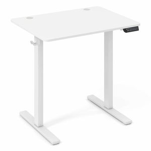 Costway Small Electric Standing Desk Sit Stand Computer Whole-piece White
