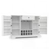 Costway Kitchen Sideboard Cabinet 1.2M 10-Bottle Wine Rack Glass Holder