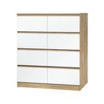Oikiture 8 Chest Of Drawers Storage Cabinet Natural
