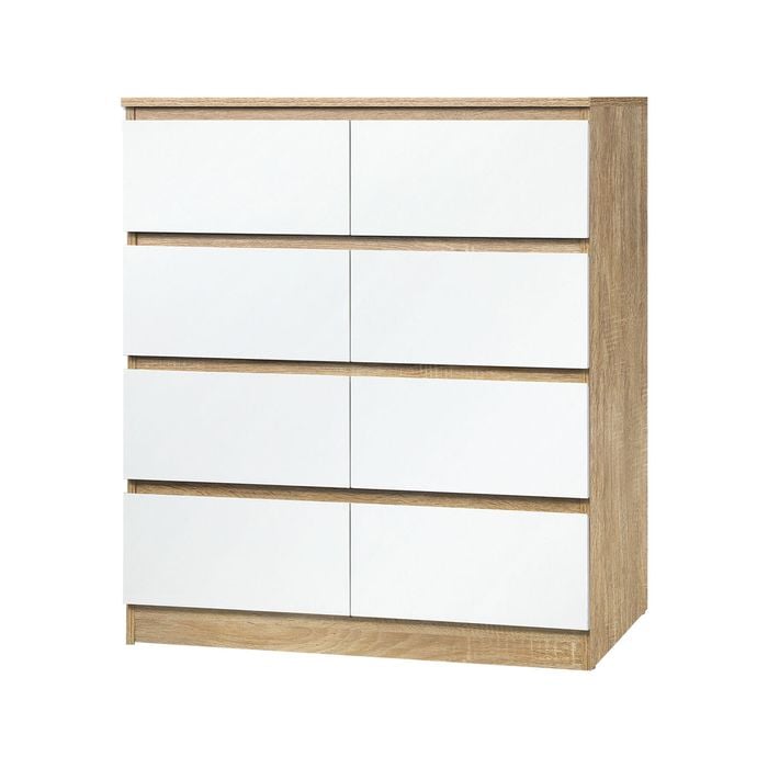 Oikiture 8 Chest Of Drawers Storage Cabinet Natural