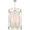 Telbix Dover Contemporary Pendant Hanging Lamp Light Metal Fabric Antique Silver Weathered