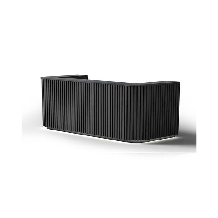 Modern Hotel Lobby HALO Reception Desk 240cm(W)x82cm(D)x105cm(H)- Black