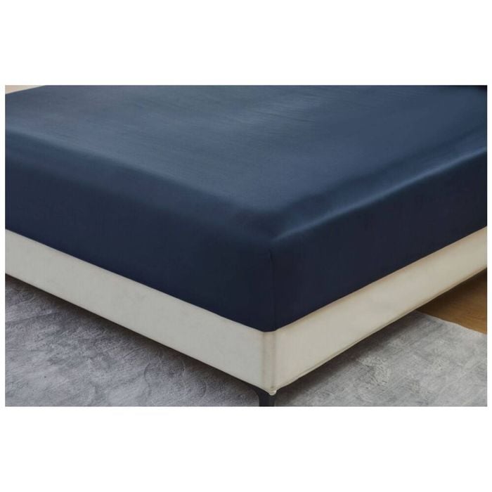 Grosvenor House 500TC Egyptian Cotton Fitted Bed Sheet Only Long Single Navy