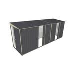 Build-a-Shed 1.5 x 5.2 x 2m Sliding Door Tunnel Shed with 2 Sliding Side Doors - Grey