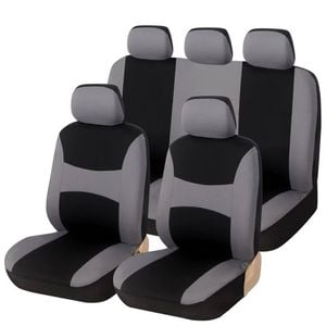 Catzon 9 Pcs Car Seat Covers Airbag Compatible Split Rear For Car Truck Suv-grey