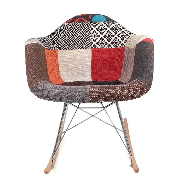 SK Designer Living | Replica Eames RAR Rocking Chair | Fabric - Multicoloured V2