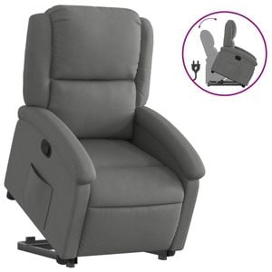 vidaXL Stand up Recliner Chair Office Armchair Single Sofa Dark Grey Fabric
