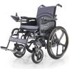 EQUIPMED Electric Wheelchair Folding, Airline Approved, Long Range, Lithium Battery, 24" Rear Wheels, Black