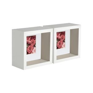 Nicola Spring 5 Piece 4 x 4 3D Shadow Deep Box Photo Frame Set - Craft Display Picture Frame with 2 x 2 Mount