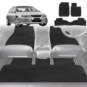 6D Diamond Car Floor Mats for Holden Commodore 1997-2006-Full Set-Black-Outback GT