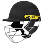 DSC Defender Cricket Helmet | Color: Black | Size: Small | Adjustable Steel Grill | Back Support Strap | Shock Resistant