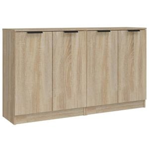 vidaXL 2x Sideboards Composite Cupboard Organiser Storage