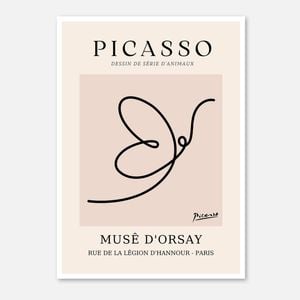 Galrie Pablo Picasso Animal Series Minimalist Line Art Print for Modern Decor, Poster Only, 50 x 70cm (20 x 28inch)