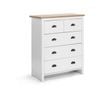 Hampton Chest 5 Drawers Tallboy Storage Dresser Storage Cabinet White And Woodgrain