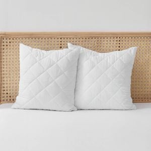 ESSN Healthguard Allergy Sensitive Cotton Cover Quilted Waterproof Pillow Protector (Twin Pack) Euro