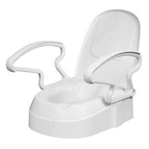 Toilet Seat Raiser with Armrests - Adjustable Height 5/10/15cm