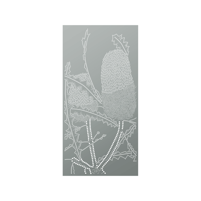 Walpix 1800 x 900 x 3mm Perforated Aluminium Decorative Screen Flat Profile Banksia - Woodland Grey