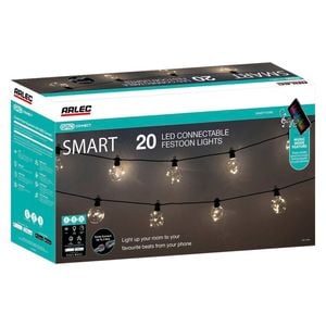 Arlec 20 Warm White Smart LED Low Voltage Connectable Festoon Lights