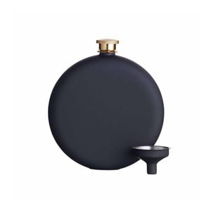 BarCraft 280ml Stainless Steel Soft Touch Hip Flask Alcohol Container Black