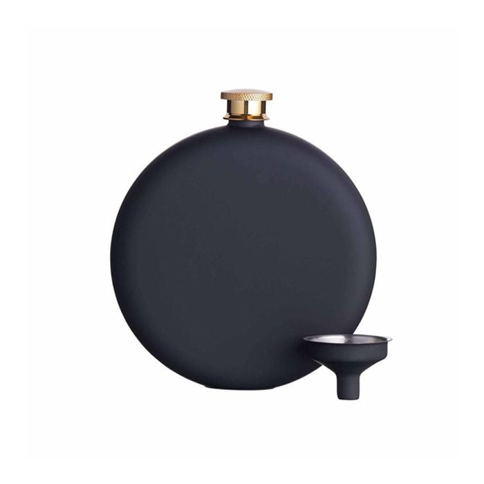 BarCraft 280ml Stainless Steel Soft Touch Hip Flask Alcohol Container Black