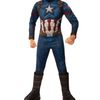 Captain America Deluxe Halloween Costume Child Official Marvel Padded Jumpsuit with Mask and Belt, 6-8 Years