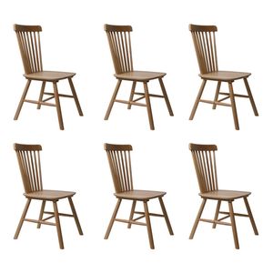 Levede Dining Chairs 6 Pack Windsor Wood Kitchen Oak
