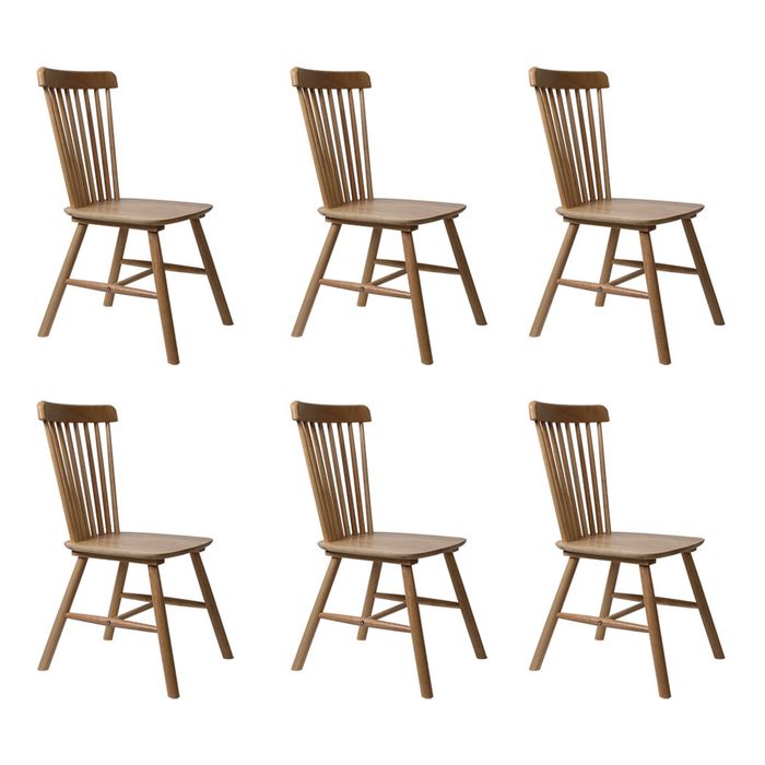 Levede Dining Chairs 6 Pack Windsor Wood Kitchen Oak
