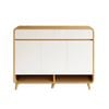 Foret Shoe Cabinet Shelf Modern Large Storage Cupboard 2 Drawers 100cm White