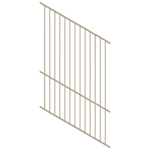 ProtectorAl 1201-2400W x 1200H Paperbark Flat Top Square Picket Pool Fence Panel Raked 16-30º