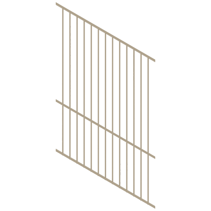 ProtectorAl 1201-2400W x 1200H Paperbark Flat Top Square Picket Pool Fence Panel Raked 16-30º
