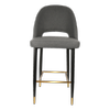 Durafurn 750mm High Anthracite Fabric Semifreddo Stool with Black Metal Legs