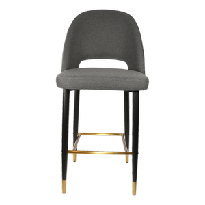 Durafurn 750mm High Anthracite Fabric Semifreddo Stool with Black Metal Legs