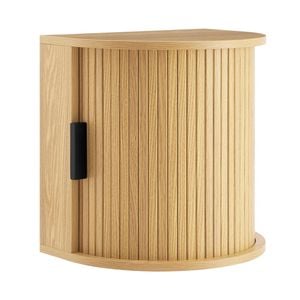 Design Square Eillie Woodgrain Floating Wallmount Nightstand Bedside Table 1-Drawer Oak
