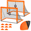 ADVWIN 2 Set Soccer Goal Portable Training Soccer Goals Pop Up Foldable Soccer