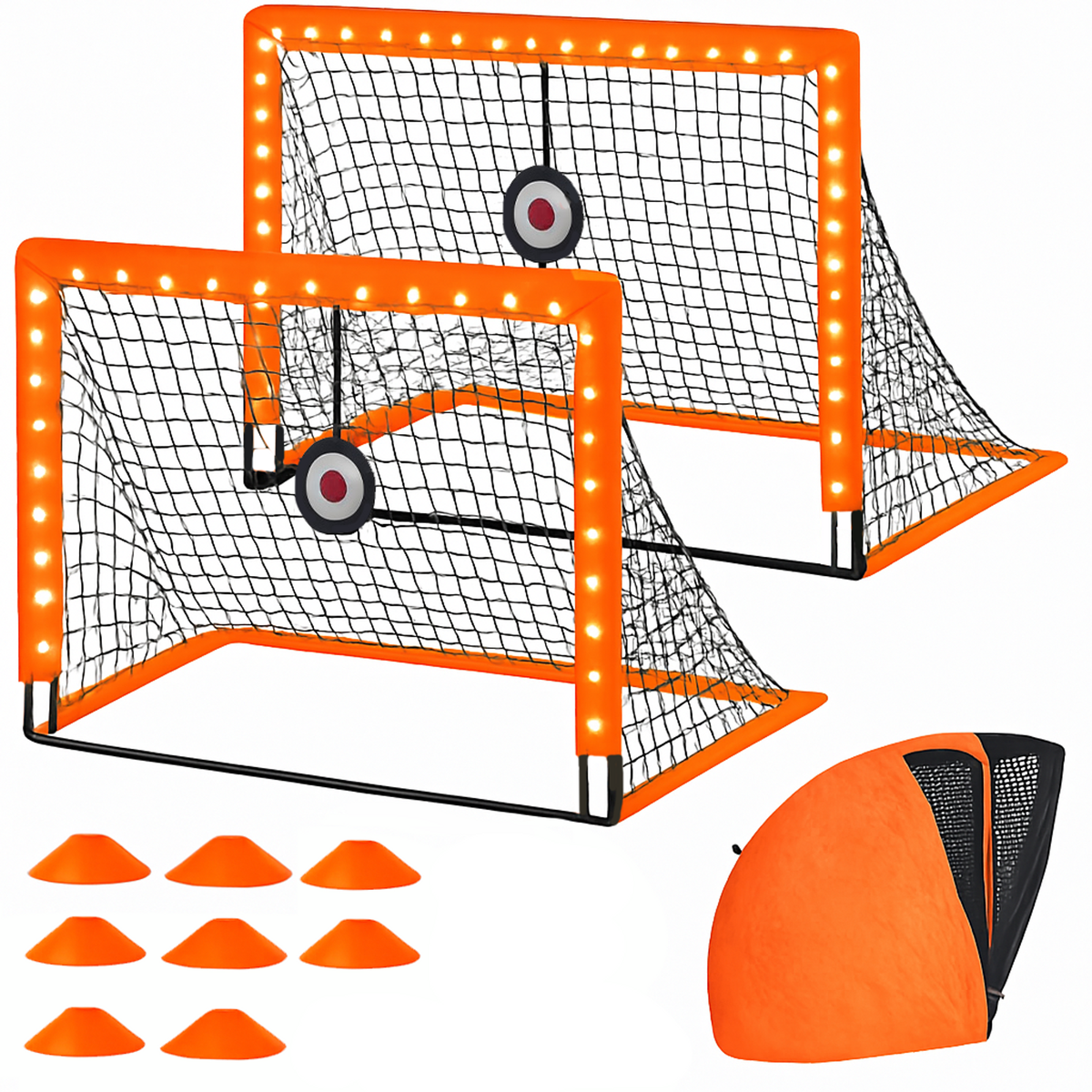 ADVWIN 2 Set Soccer Goal Portable Training Soccer Goals Pop Up Foldable ...