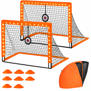 ADVWIN 2 Set Soccer Goal Portable Training Soccer Goals Pop Up Foldable Soccer