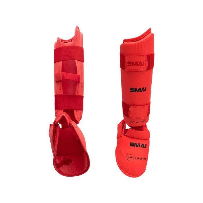 Smai Karate Shin Instep Guard - Wkf Approved - L / Red
