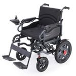 EQUIPMED Electric Folding Wheelchair, Wide Bariatric Chair Seat, Comfortable for S-XL, Long Range, Black