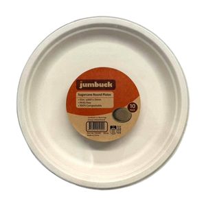 Jumbuck 260 x 21mm Sugarcane Round Plates - 10 Pack