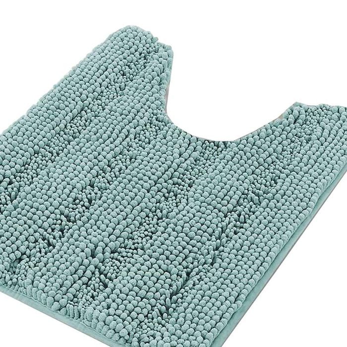 Smarcute 1 Piece U-shape 50cm x 50cm Non-slip Thick Soft Chenille Bath Mat Rug Duckegg Blue