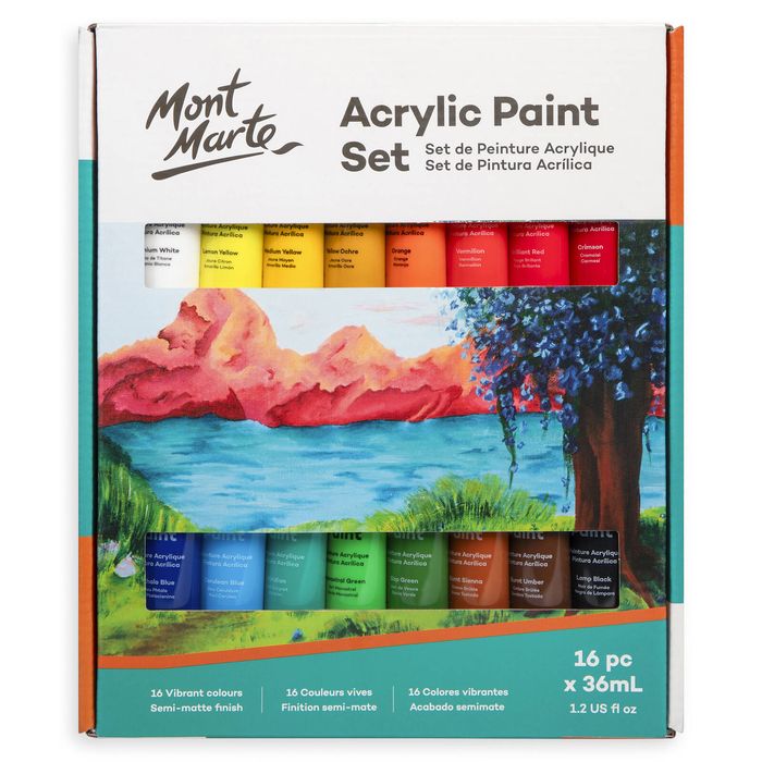Mont Marte 16 Piece x 36mL Acrylic Paint Set