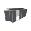 Build-a-Shed 1.5 x 4.5 x 2.0m Tunnel Shed Tunnel Hinged Door +1 Hinged Side Door - Grey