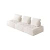 Oikiture 3PC Modular Sofa Adjustable Back Sherpa White