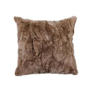 SOGA 50cm Luxurious Brown Faux Fur Plush Textured Throw Pillow